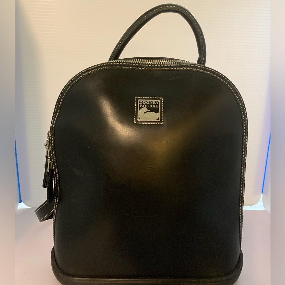 Dooney Bourke Black Leather Backpack Purse pocketbook